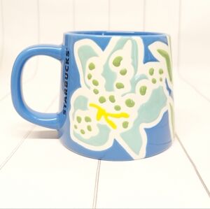 Starbucks Flower Mug Cup Blue Textured Summer Iris 2021